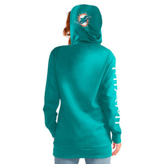 Miami Dolphins G-III 4Her by Carl Banks Women's Extra Inning Pullover Hoodie Aqua