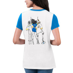 Los Angeles Chargers G-III 4Her by Carl Banks Women's Fashion Illustration T-Shirt White/Powder Blue