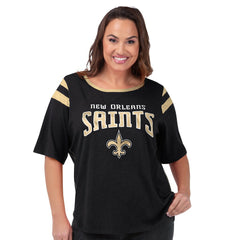 New Orleans Saints G-III 4Her by Carl Banks Women's Plus Size Linebacker T-Shirt Black