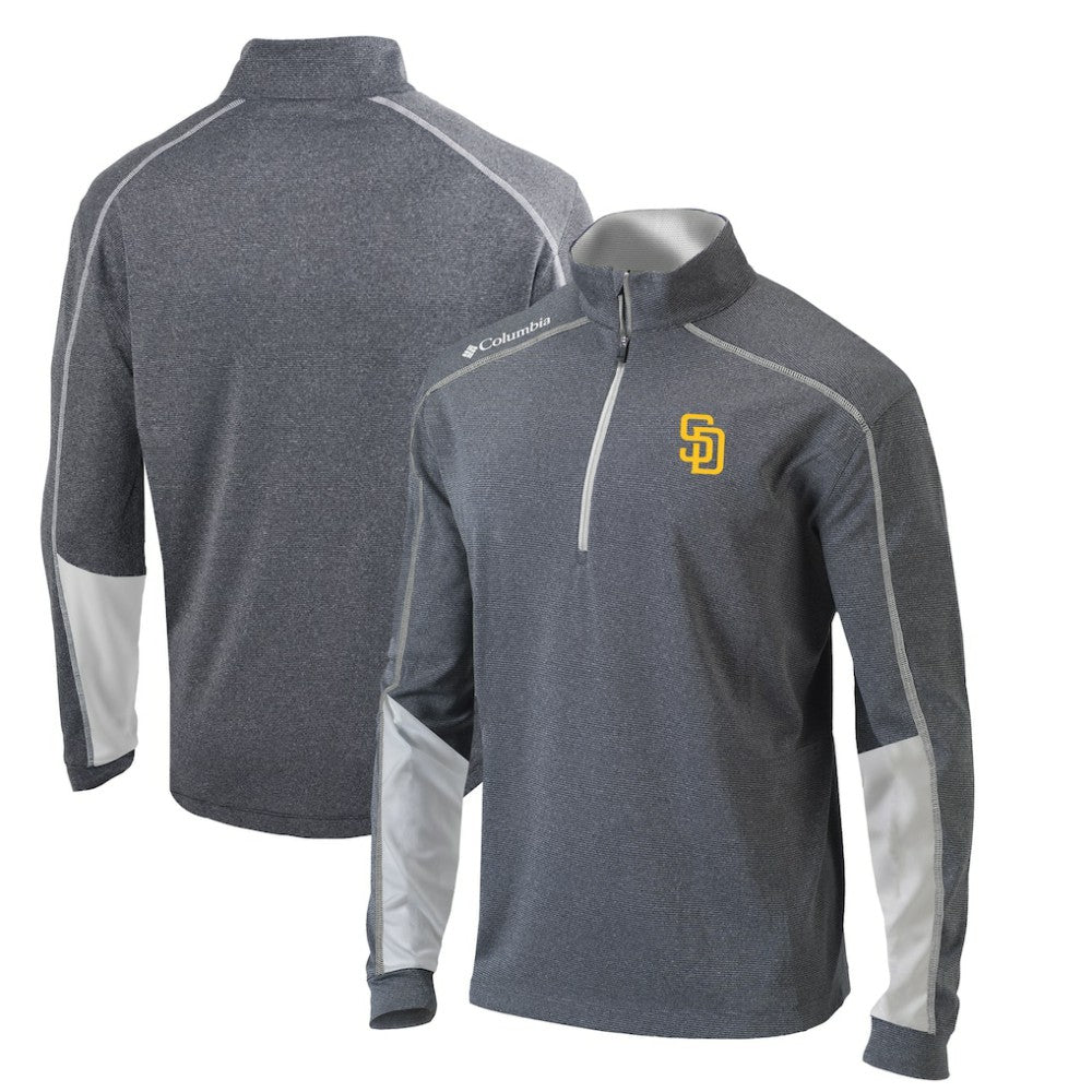 San Diego Padres Columbia Omni-Wick Shotgun 2.0 Quarter-Zip Pullover Top - Charcoal/White - Columbia Sale