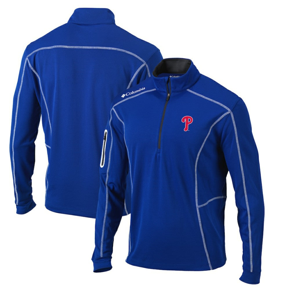 Philadelphia Phillies Columbia Omni-Wick Shotgun Quarter-Zip Pullover Top - Royal - Columbia on Sale