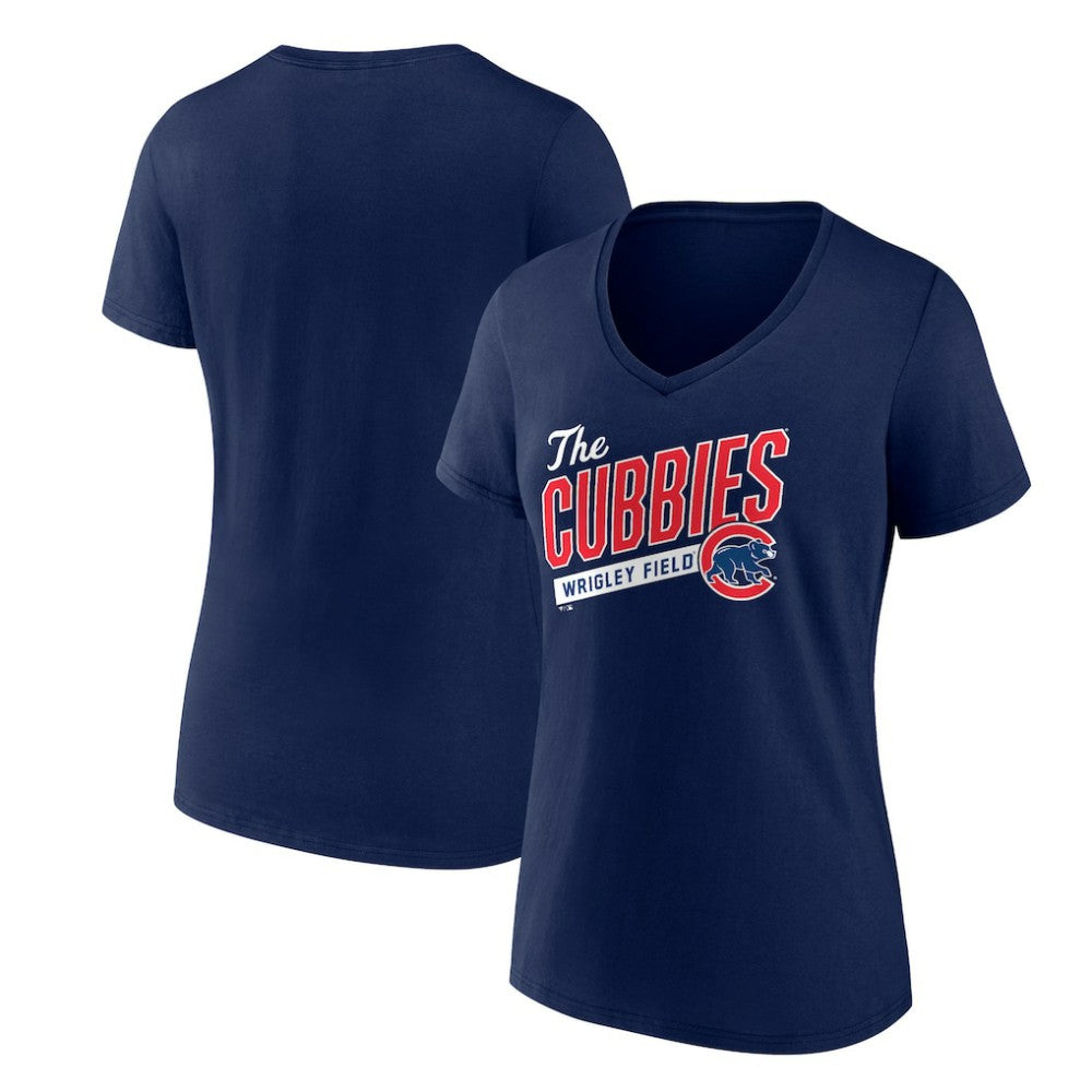 Chicago Cubs Women's Hometown Collection Those Cubbies V-Neck T-Shirt - Navy - MLB Online