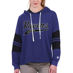 Baltimore Ravens Starter Women's Bump And Run Long Sleeve Hoodie T-Shirt Purple