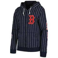 Boston Red Sox New Era Women's Pinstripe Tri-Blend Full-Zip Jacket - Navy - New Era Sale