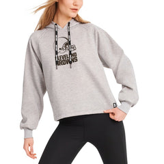 Cleveland Browns DKNY Sport Women's Debbie Dolman Raglan Pullover Hoodie Heather Gray