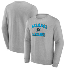 Miami Marlins Heart & Soul Pullover Sweatshirt - Heather Gray - MLB Discount
