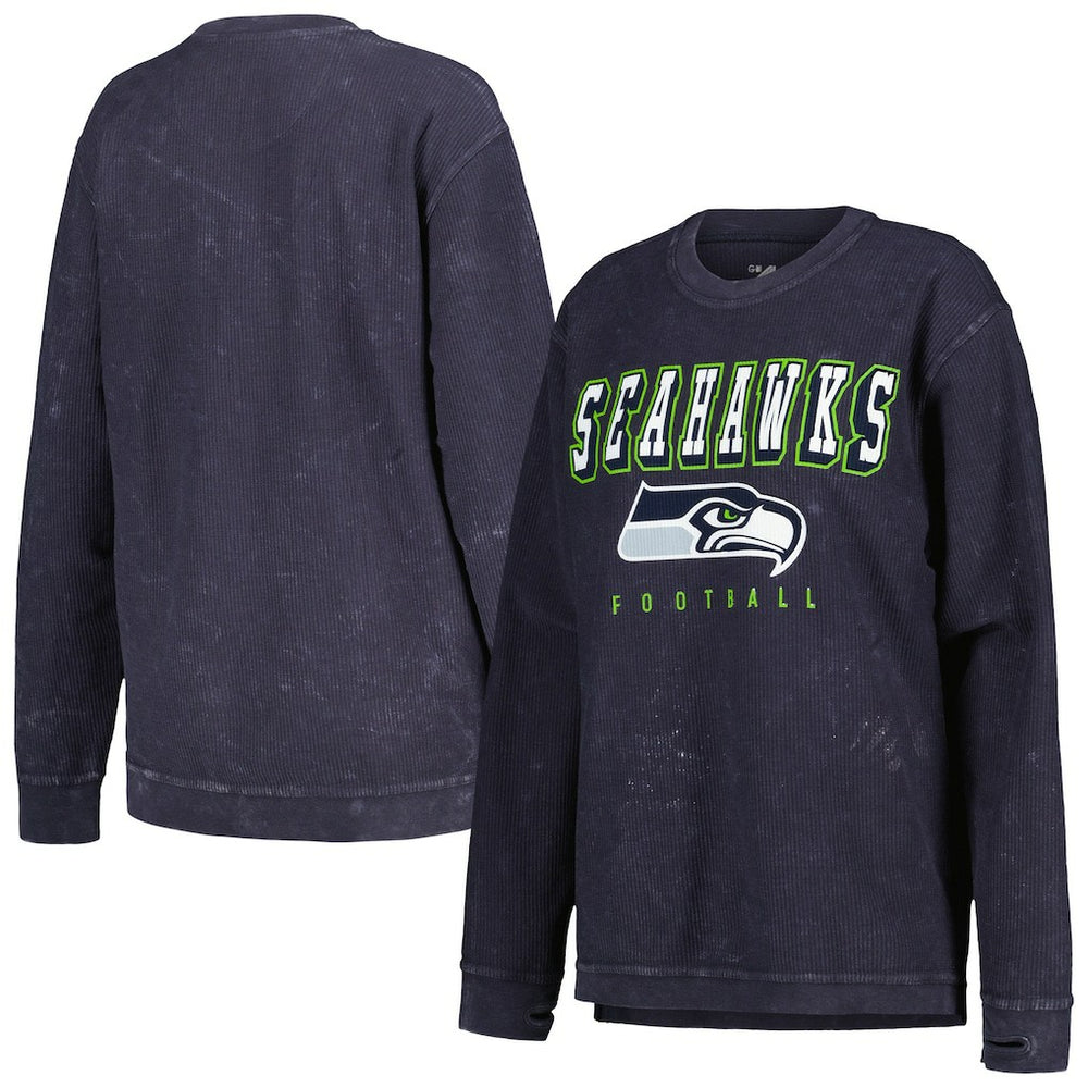 Seattle Seahawks G-III 4Her by Carl Banks Women's Comfy Cord Pullover Sweatshirt College Navy