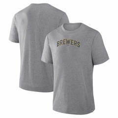 Milwaukee Brewers Fanatics Play Tribute Tri-Blend T-Shirt - Heather Gray - Fanatics on Sale
