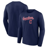 Cleveland Guardians Team Lockup Long Sleeve T-Shirt - Navy - MLB Online