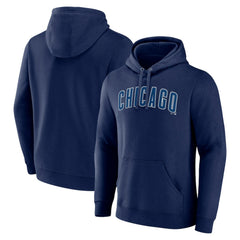 Chicago Cubs Official Wordmark Pullover Hoodie - Navy - MLB Sale
