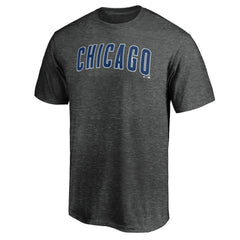 Chicago Cubs Official Wordmark T-Shirt - Charcoal - MLB Lifestyle