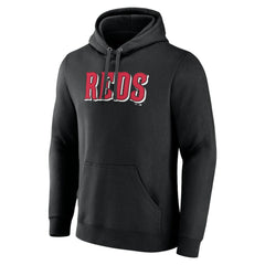 Cincinnati Reds Official Wordmark Pullover Hoodie - Black - MLB Sale