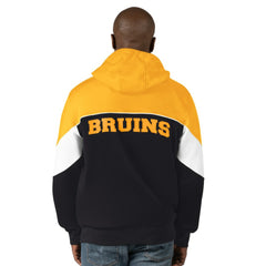 Boston Bruins Starter Power Forward Full-Zip Hoodie - Black/Gold - NHL 200115874