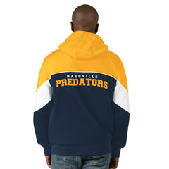 Nashville Predators Starter Power Forward Full-Zip Hoodie - Navy/Gold - NHL 200115899