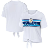 Pittsburgh Penguins WEAR by Erin Andrews Women's Front Knot T-Shirt - White - NHL 200116103