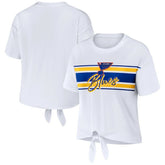 St. Louis Blues WEAR by Erin Andrews Women's Front Knot T-Shirt - White - NHL 200116104
