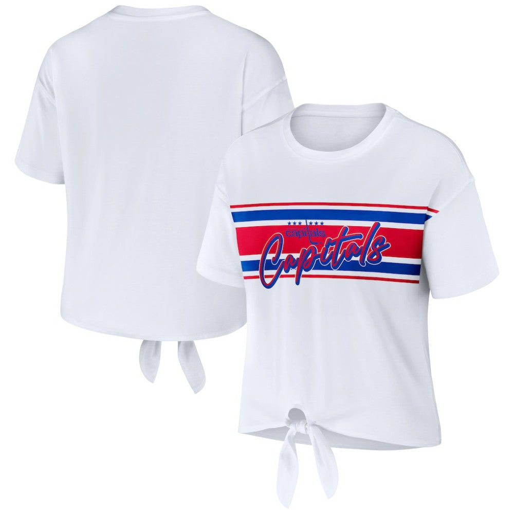 Washington Capitals WEAR by Erin Andrews Women's Front Knot T-Shirt - White - NHL 200116110