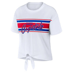 Washington Capitals WEAR by Erin Andrews Women's Front Knot T-Shirt - White - NHL 200116110