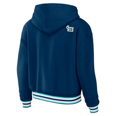 Seattle Kraken WEAR by Erin Andrews Women's Lace-Up Pullover Hoodie - Blue - NHL 200116126