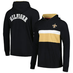 New Orleans Saints Tommy Hilfiger Morgan Long Sleeve Hoodie T-Shirt Black