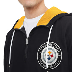 Pittsburgh Steelers Tommy Hilfiger Aaron Quarter-Zip Hoodie Black