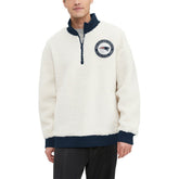New England Patriots Tommy Hilfiger Jordan Sherpa Quarter-Zip Sweatshirt Cream