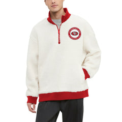 San Francisco 49ers Tommy Hilfiger Jordan Sherpa Quarter-Zip Sweatshirt Cream