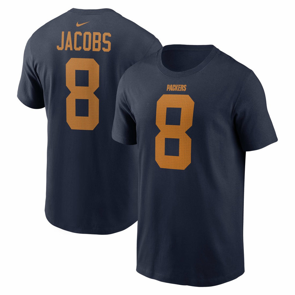 Nike Josh Jacobs Green Bay Packers Player Name & Number T-Shirt Navy