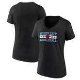 Chicago Bulls Women's Hometown Collection Windy City V-Neck T-Shirt Black
