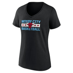Chicago Bulls Women's Hometown Collection Windy City V-Neck T-Shirt Black