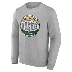 Milwaukee Bucks Hard Color Pullover Sweatshirt Gray
