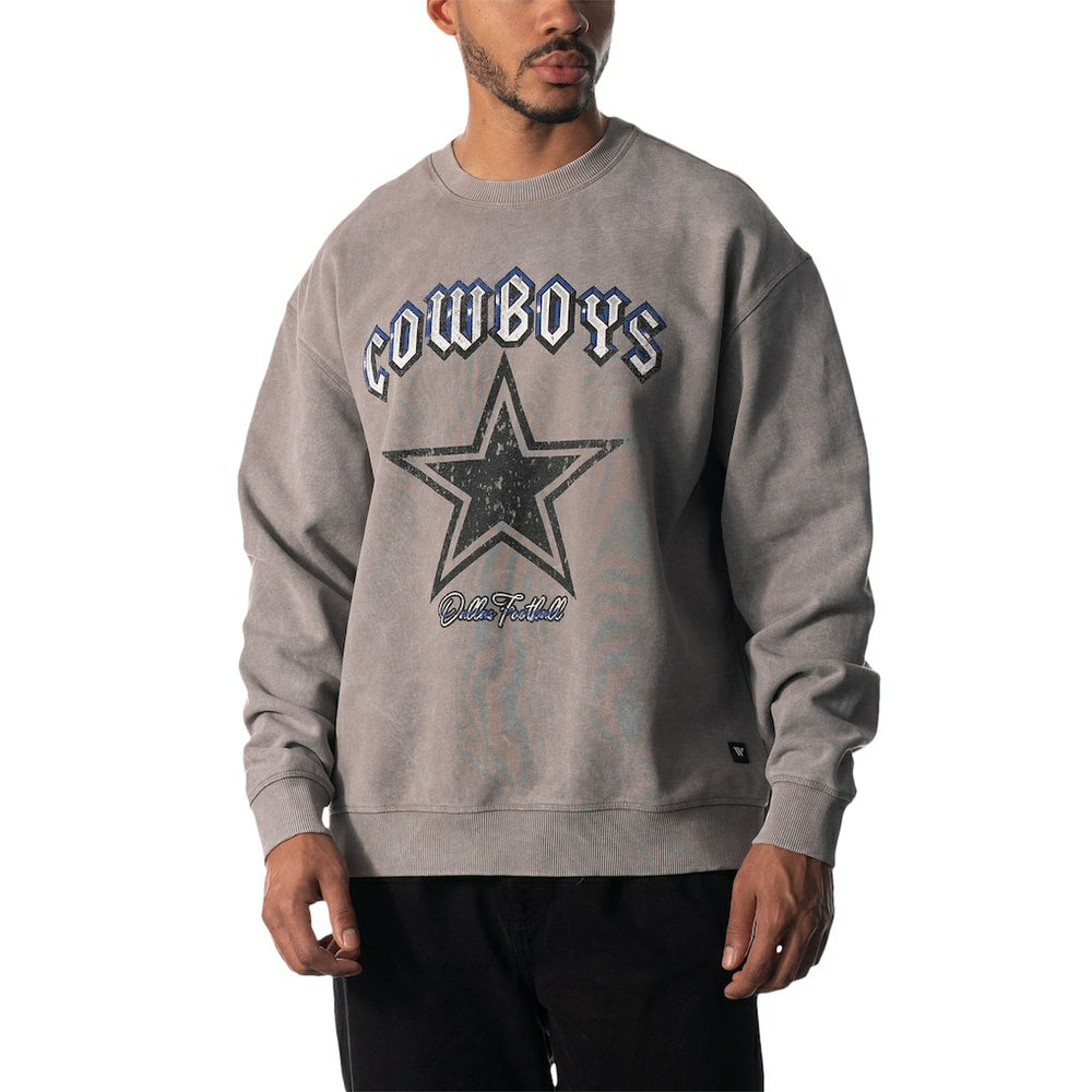 Dallas Cowboys The Wild Collective Unisex Distressed Pullover Sweatshirt Gray