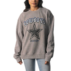 Dallas Cowboys The Wild Collective Unisex Distressed Pullover Sweatshirt Gray