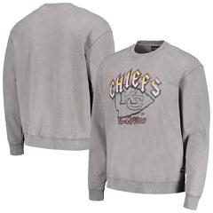 Kansas City Chiefs The Wild Collective Unisex Distressed Pullover Sweatshirt Gray