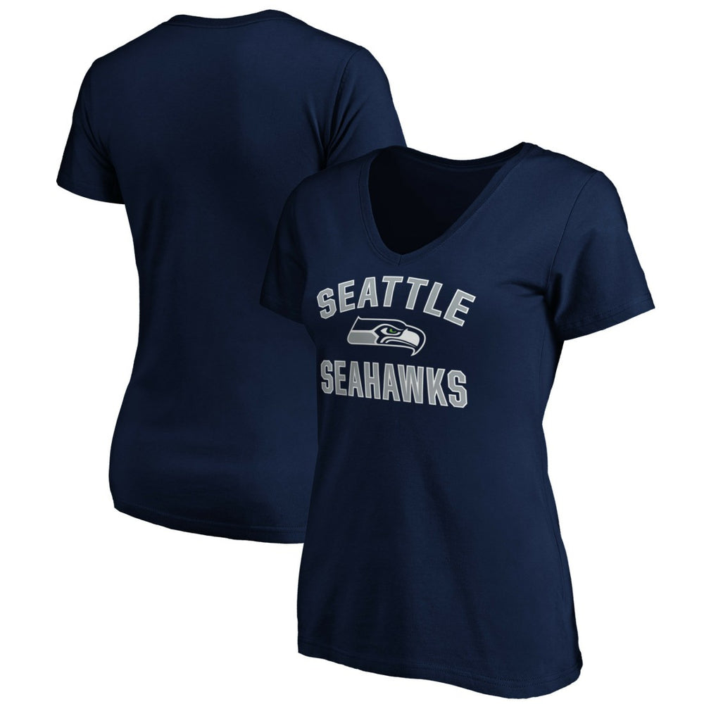 Seattle Seahawks Women's Victory Arch V-Neck T-Shirt College Navy