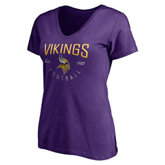 Minnesota Vikings Women's Live For It V-Neck T-Shirt Purple