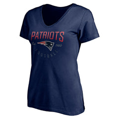 New England Patriots Women's Live For It V-Neck T-Shirt Navy