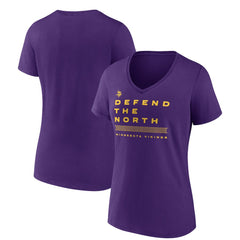 Minnesota Vikings Women's Hometown Collection Defend The North V-Neck T-Shirt Purple