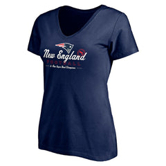 New England Patriots Women's Hometown Collection V-Neck T-Shirt Navy