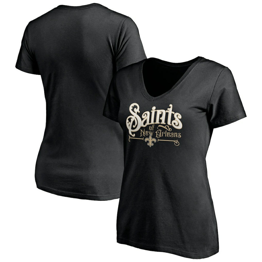 New Orleans Saints Women's Hometown Collection V-Neck T-Shirt Black