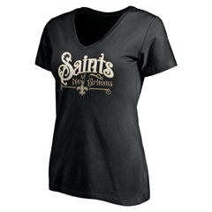 New Orleans Saints Women's Hometown Collection V-Neck T-Shirt Black
