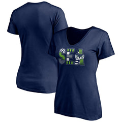 Seattle Seahawks Women's Hometown Collection V-Neck T-Shirt College Navy