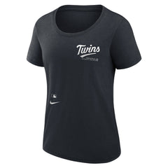 Minnesota Twins Nike Women's Authentic Collection Performance Scoop Neck T-Shirt - Navy - Nike on Sale