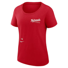 Washington Nationals Nike Women's Authentic Collection Performance Scoop Neck T-Shirt - Red - Nike on Sale