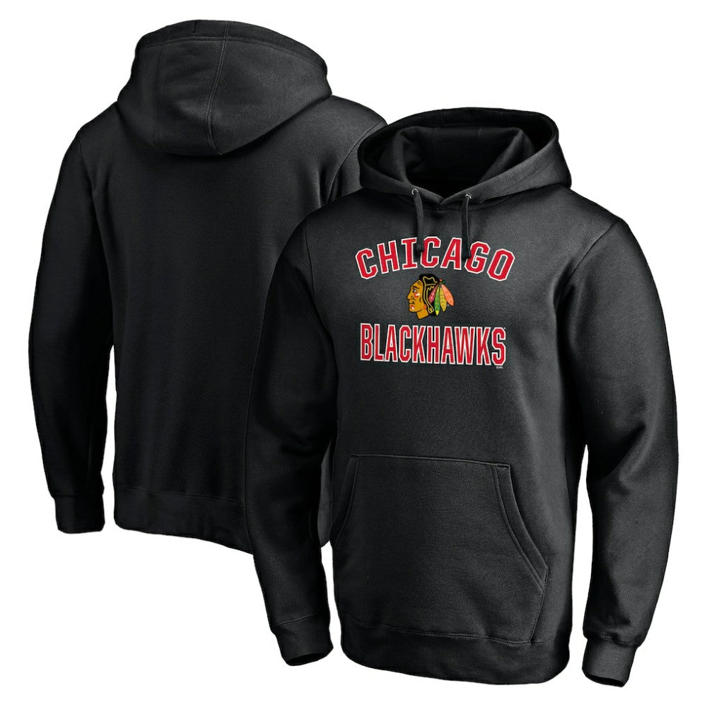 Chicago Blackhawks Victory Arch Pullover Hoodie - Black - NHL 200131635