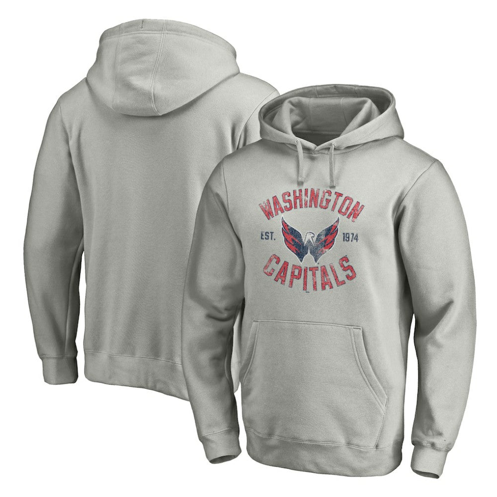 Washington Capitals Heritage Pullover Hoodie - Heather Gray - NHL 200131657
