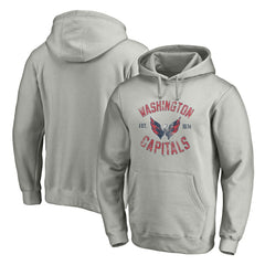 Washington Capitals Heritage Pullover Hoodie - Heather Gray - NHL 200131657