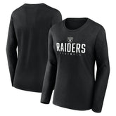 Fanatics Las Vegas Raiders Women's Plus Size Foiled Play Long Sleeve T-Shirt Black