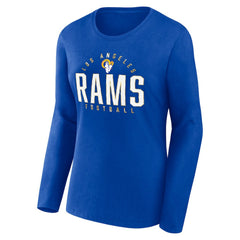 Fanatics Los Angeles Rams Women's Plus Size Foiled Play Long Sleeve T-Shirt Royal