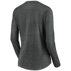 Vegas Golden Knights Women's Primary Logo V-Neck Long Sleeve T-Shirt - Charcoal - NHL 200131919